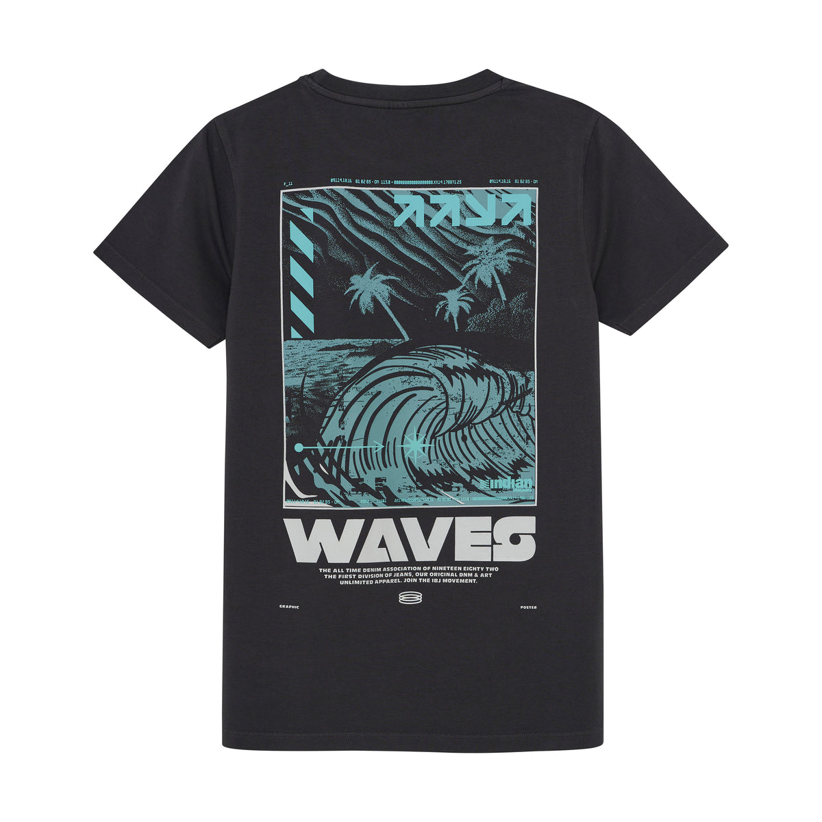 T-Shirt Backprint Wave I Antra Ash