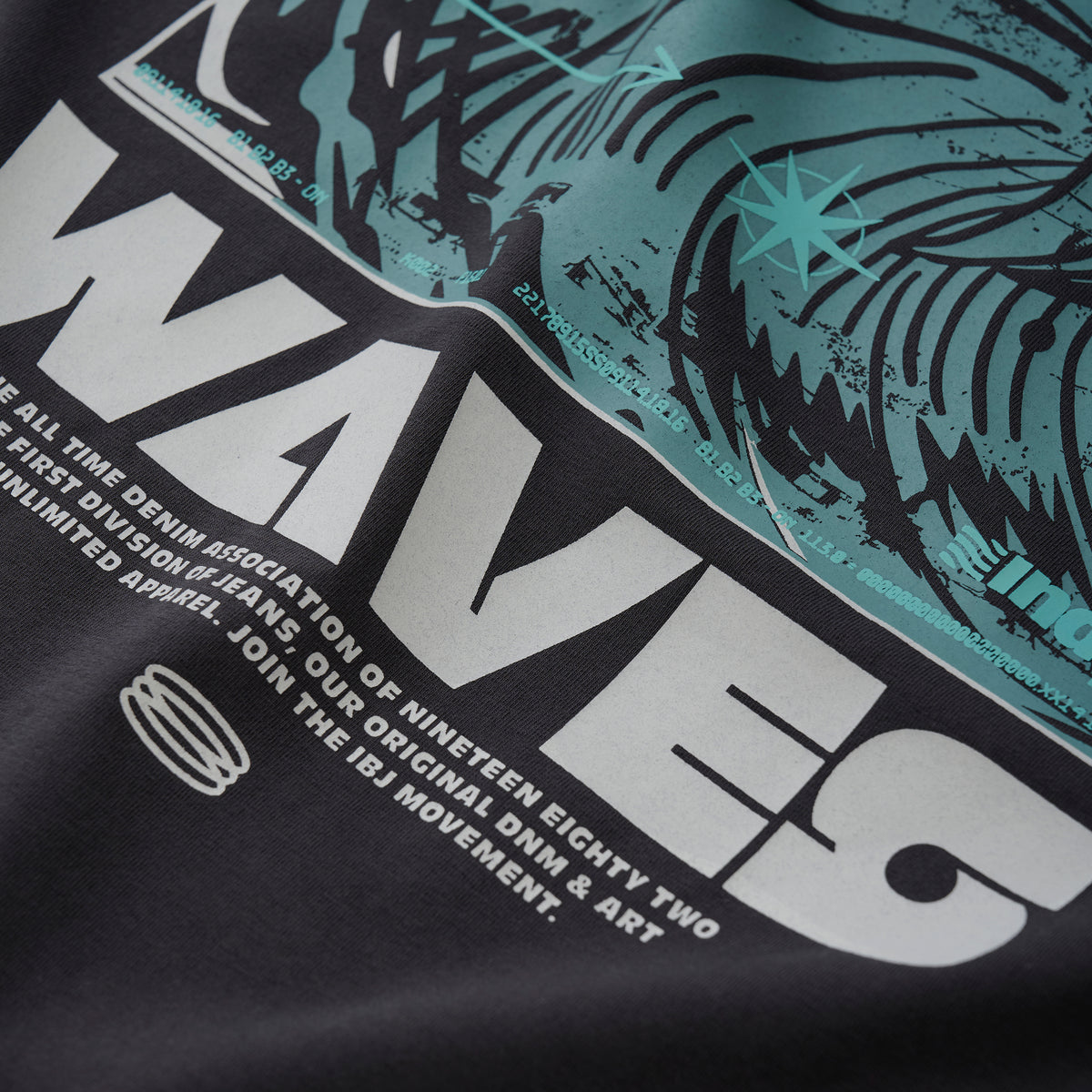 T-Shirt Backprint Wave I Antra Ash