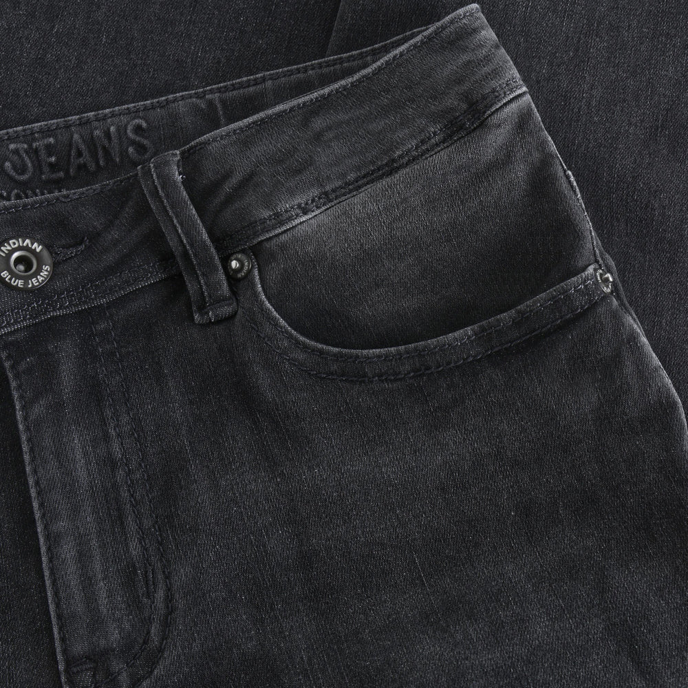 2555 Wide Straight Black Jeans | Black Denim