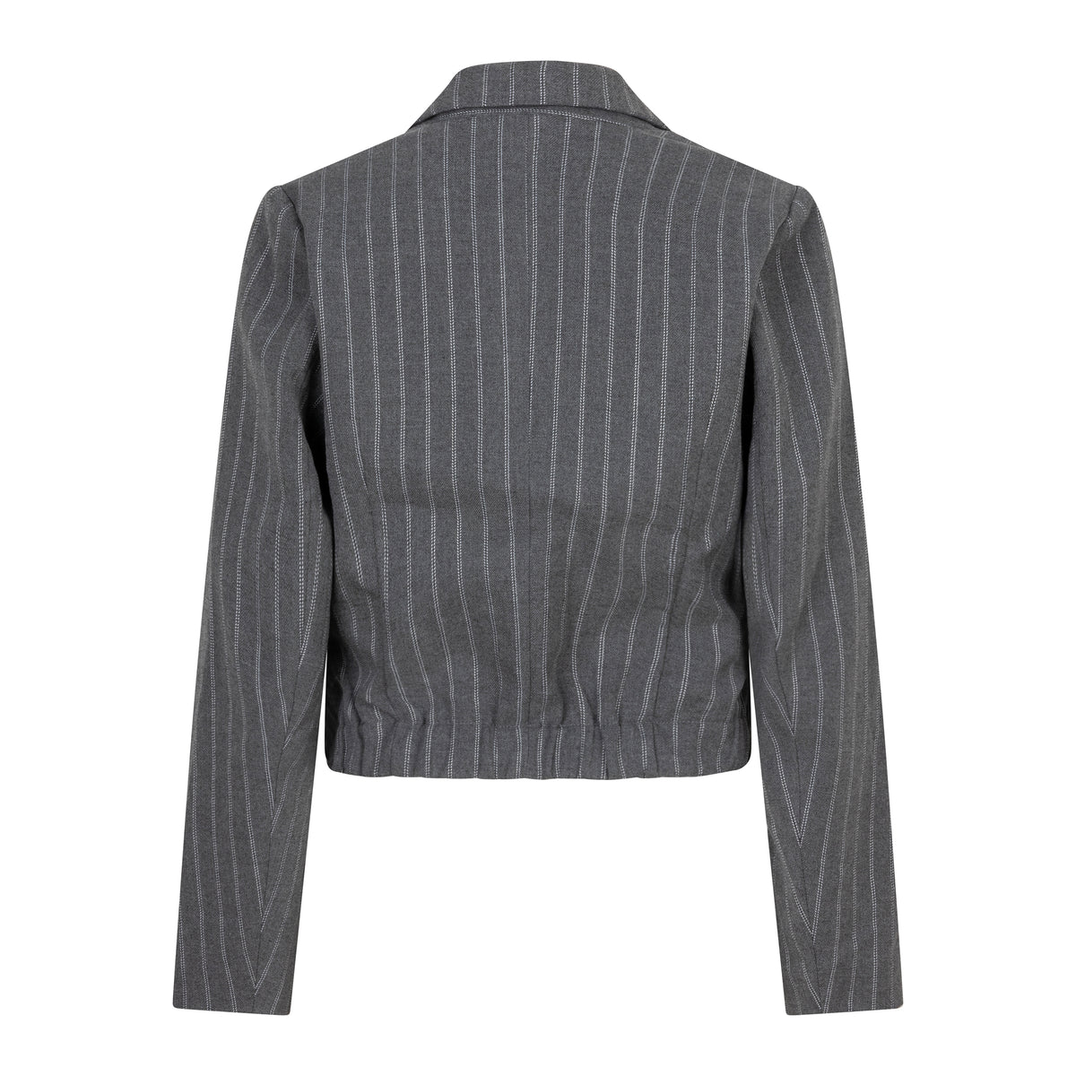 Pinstripe Cropped Colbert | Stone Grey