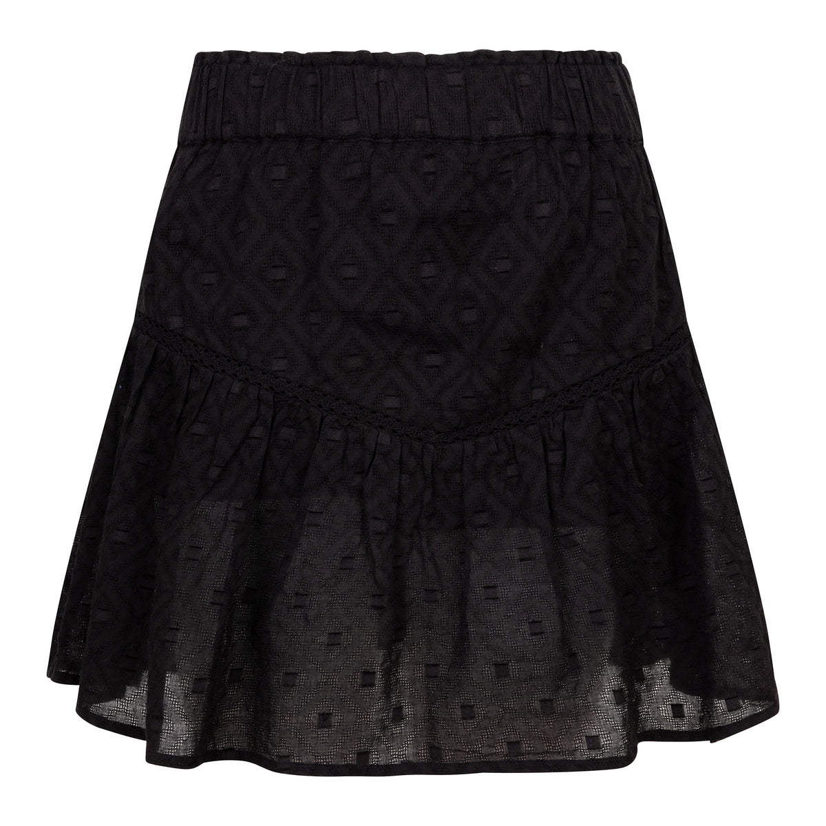 Lace Ruffle Skirt | Black