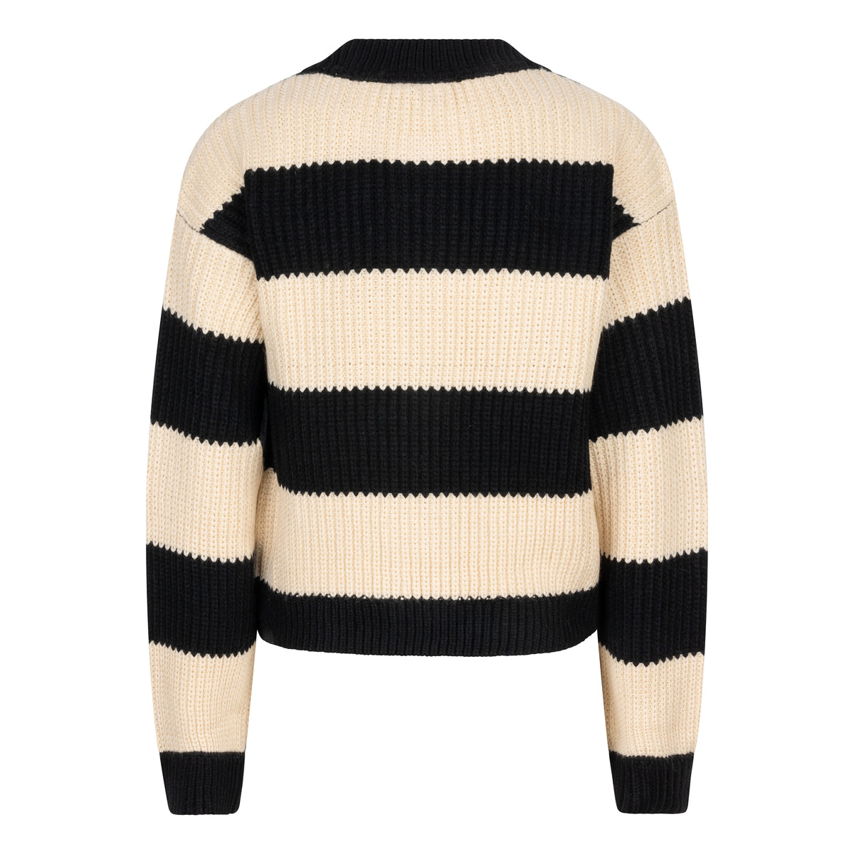 Knitwear Striped Heavy Card. | Black