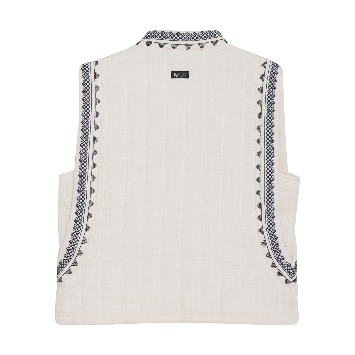 Sleeveless Embroidery Vest I Cloud