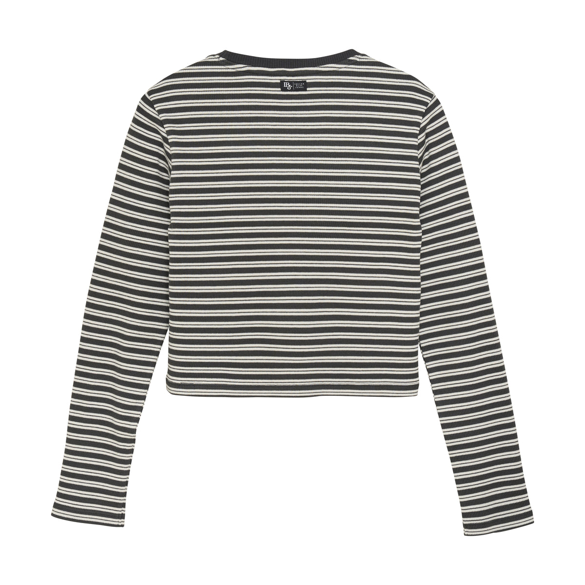 T-shirt LS Cropped Striped | Phantom