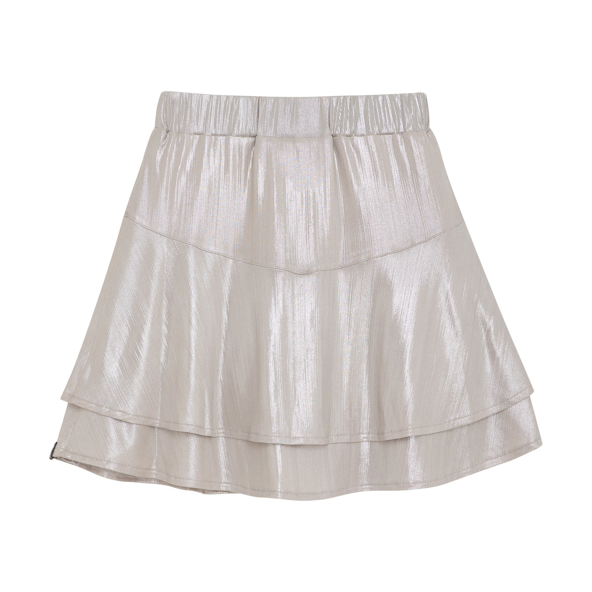 Metallic Ruffle Skirt | Silver