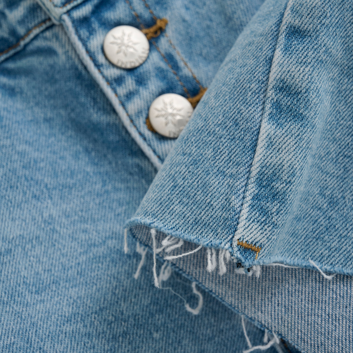 Wide Denim Shorts Damaged I Light Denim Blue