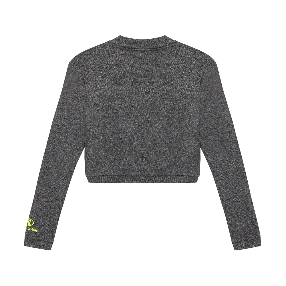 Cropped Longsleeve Metallic | Black