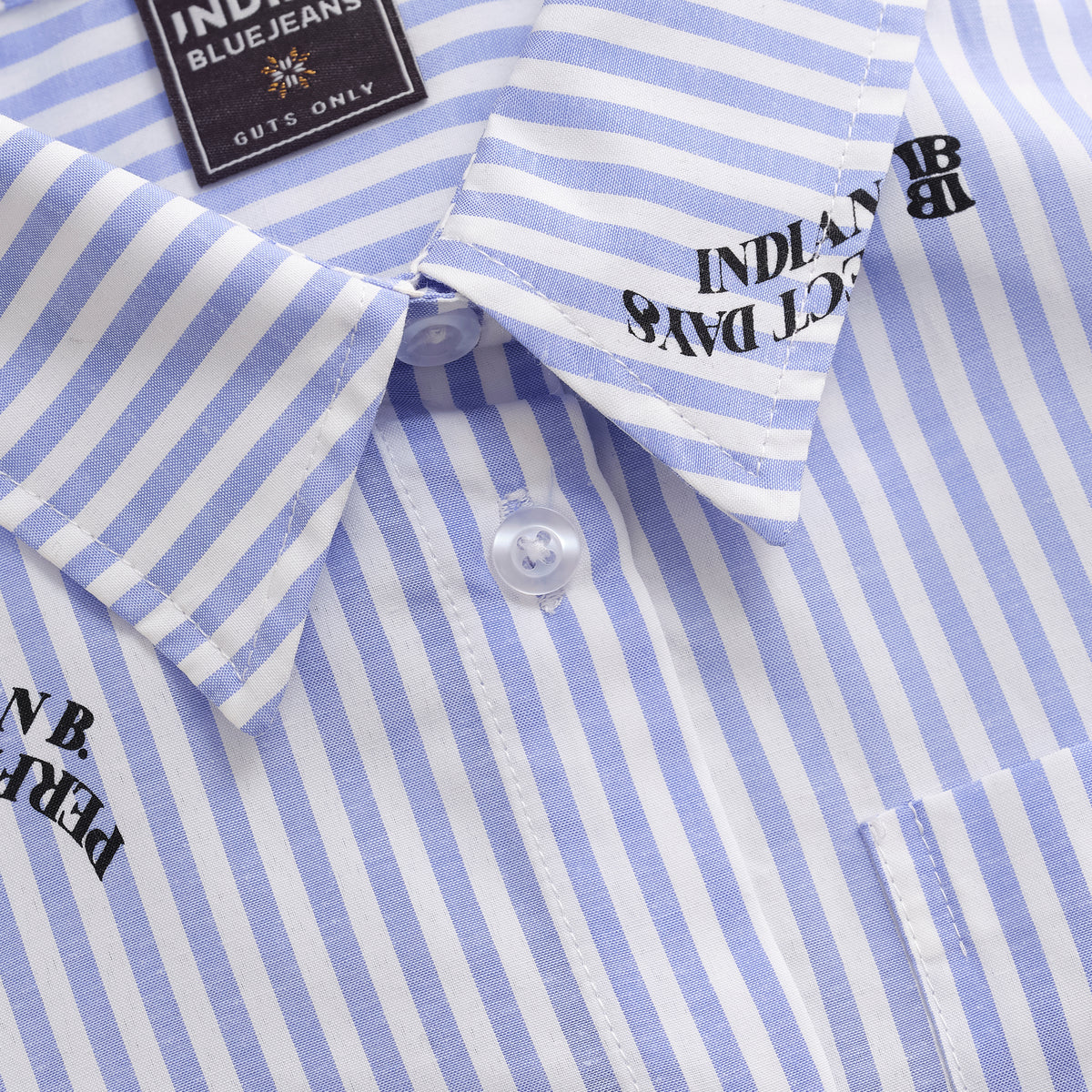 Shirt Cropped Stripe | Chambray Blue