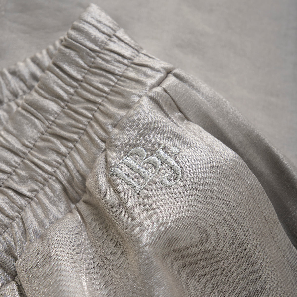 Wide Shiny Cargo Pants | Silver