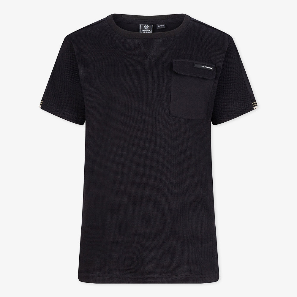 T-Shirt Structure Pique Pocket | Black