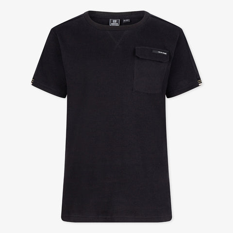 T-Shirt Structure Pique Pocket | Black