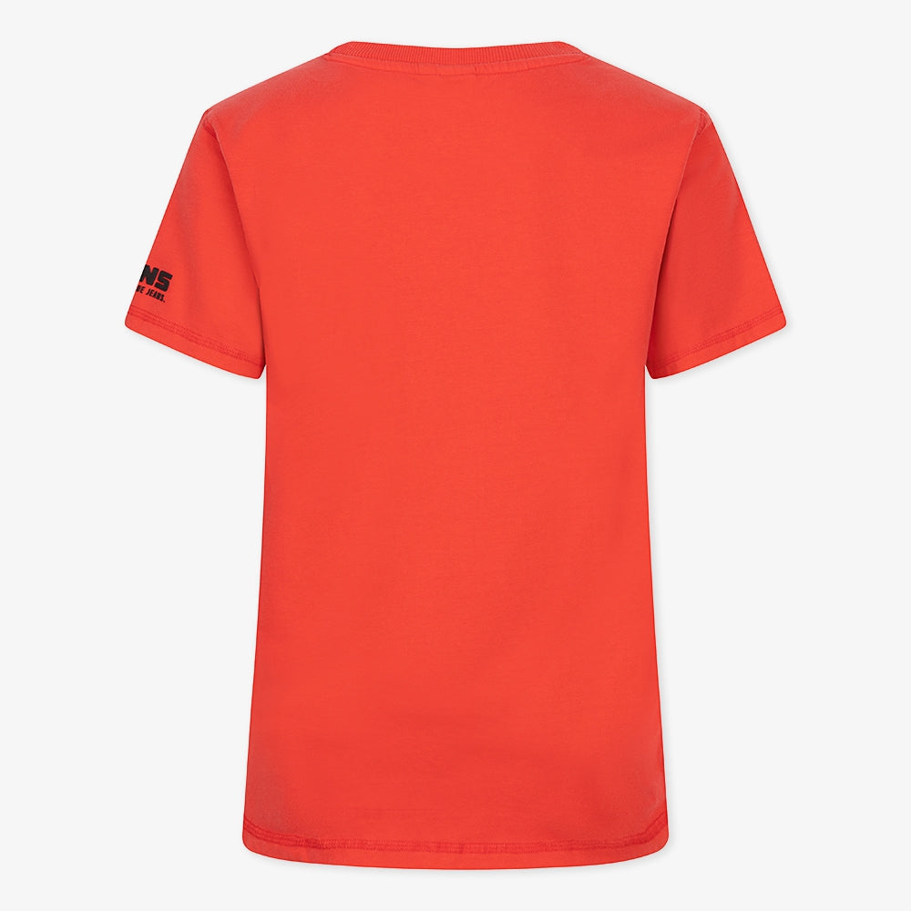 T-Shirt Fancy Basic Long | Coral Red