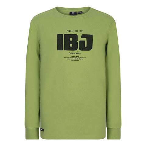 T-Shirt Longsleeve IBJ Denim Area | Basil Green