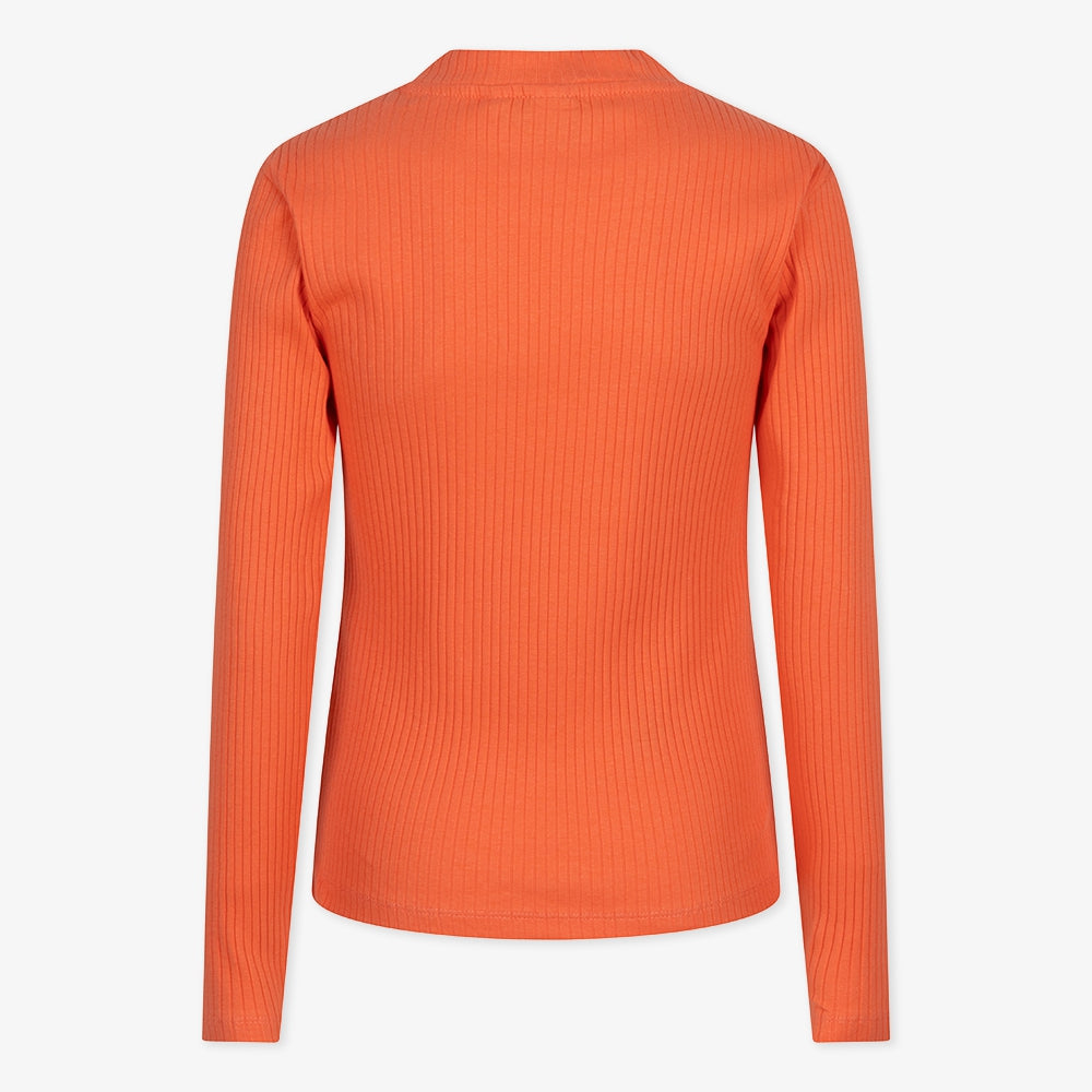 T-SHIRT LONGSLEEVE CHEST OPENING | Bright Coral