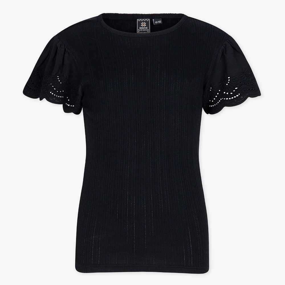 T-Shirt Broderie Anglaise | Black