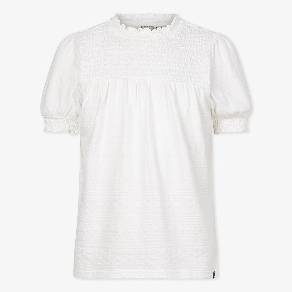 Smocked T-shirt | Lily White