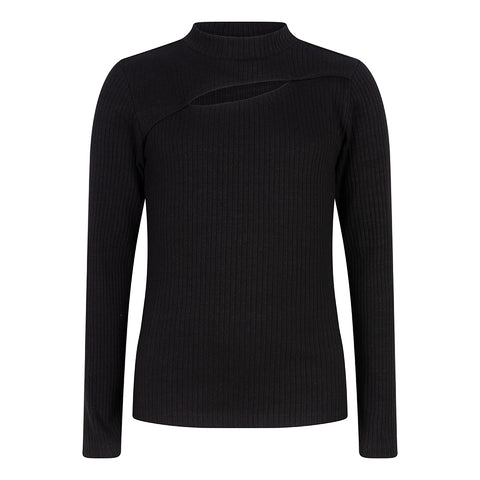 Long Sleeve Chest Opening | Black