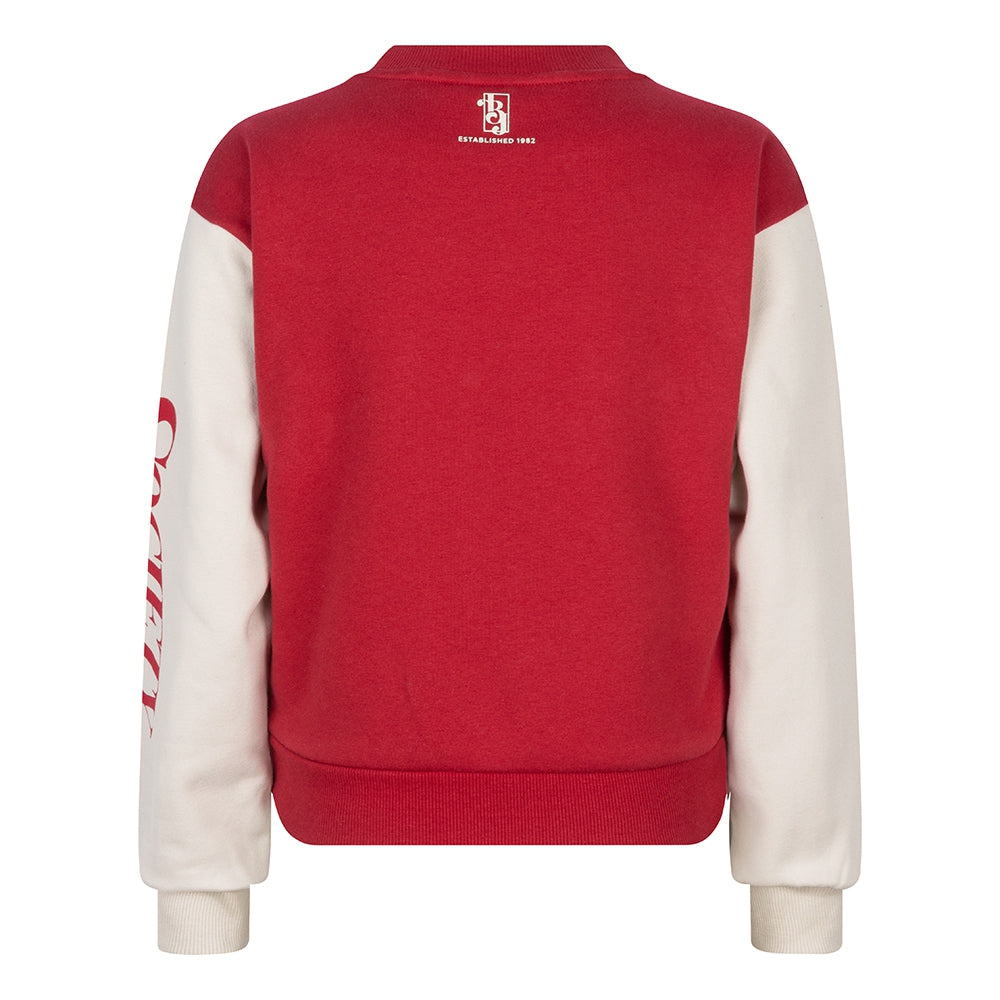 Sweater Contrast College | Maroon Red