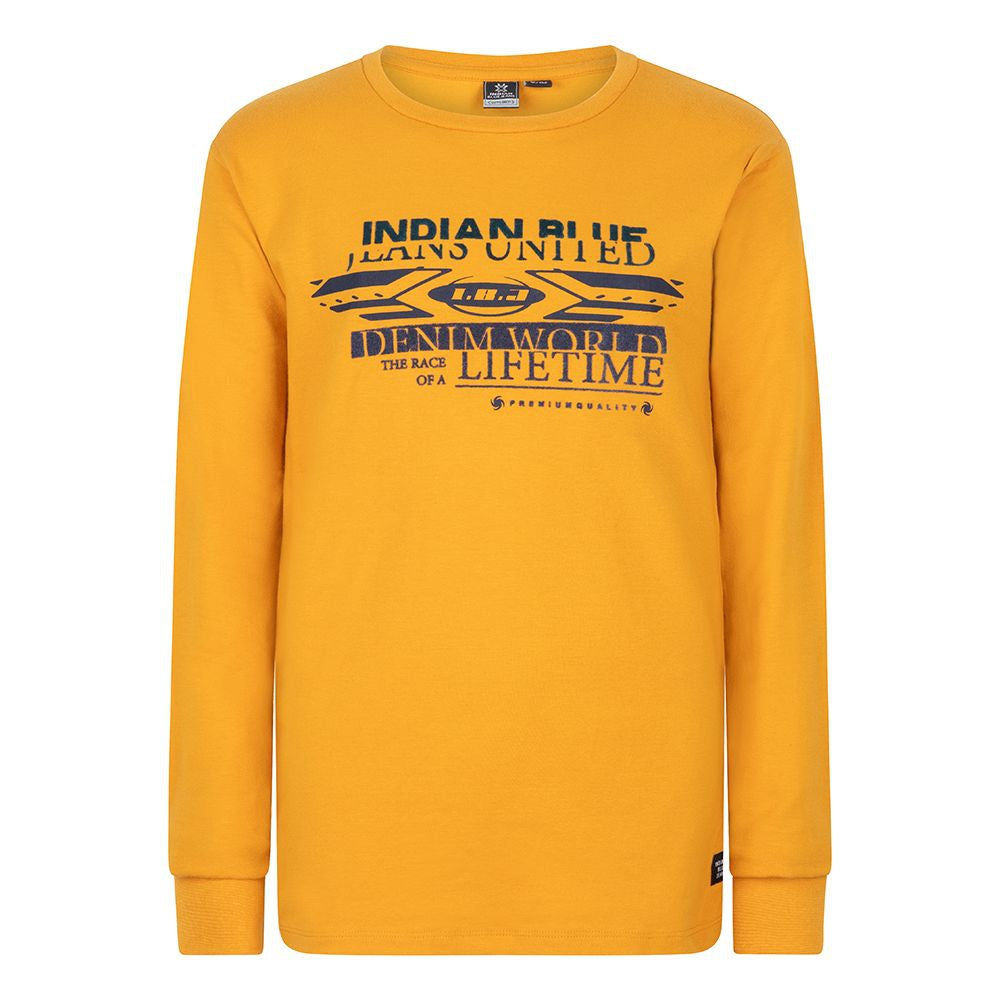 T-Shirt Longsleeve Indian Blue | Golden Yellow