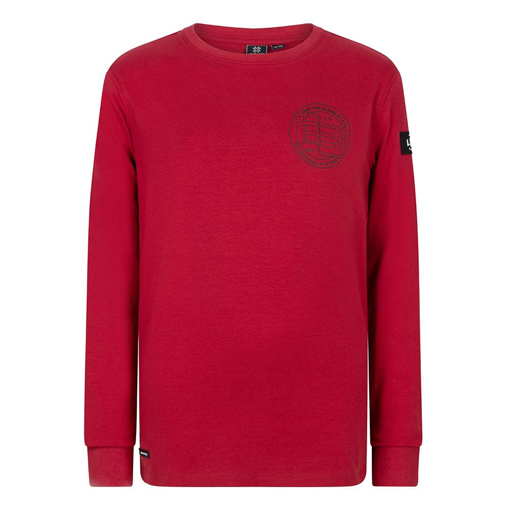 Organic T-Shirt Longsleeve IBJ Backprint | Maroon Red